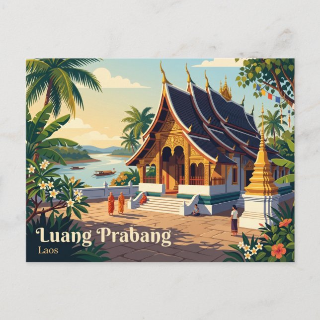 Luang Prabang Laos Vykort (Framsida)