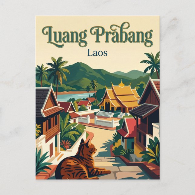 Luang Prabang Laos Vykort (Framsida)