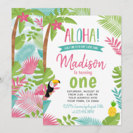 Luau 1:a födelsedagen inbjudningar