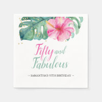 Luau 50th Birthday Anpassningsbar Cocktail Napkins