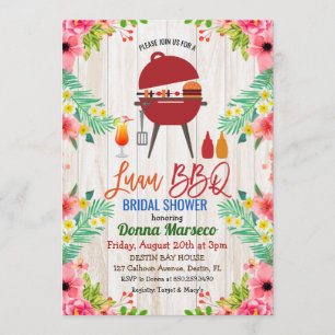 Luau Aloha BBQ Tropisk Bröllopsfestinladan Inbjudningar
