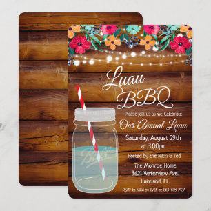 Luau Aloha Murkla Invitation Inbjudningar