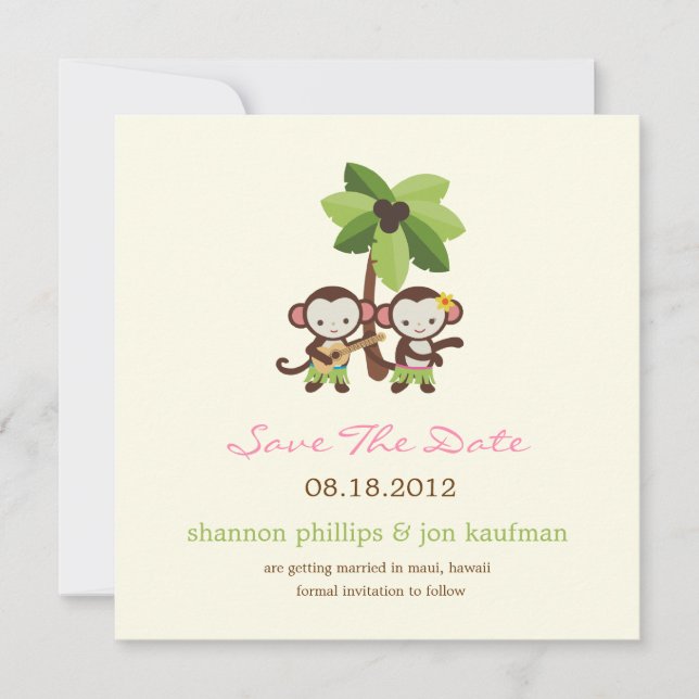 Luau-apor klara datumet ankomstfest spara datumet (Framsida)