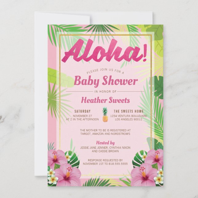 Luau Baby Shower-inbjudan Inbjudningar (Framsida)