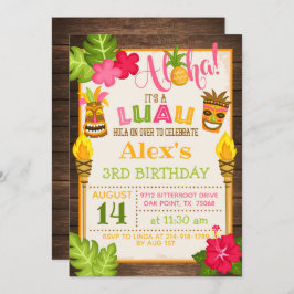 Luau Birthday-inbjudan - Orange Text Inbjudningar