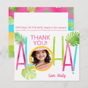 Luau Birthday Tropical Aloha Photo Tack Kort