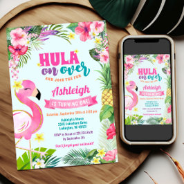 Luau Birthday Tropical Sommarinbjudan Inbjudningar