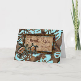 Luau Bröllop Tack för att du Cards Turtle Blue