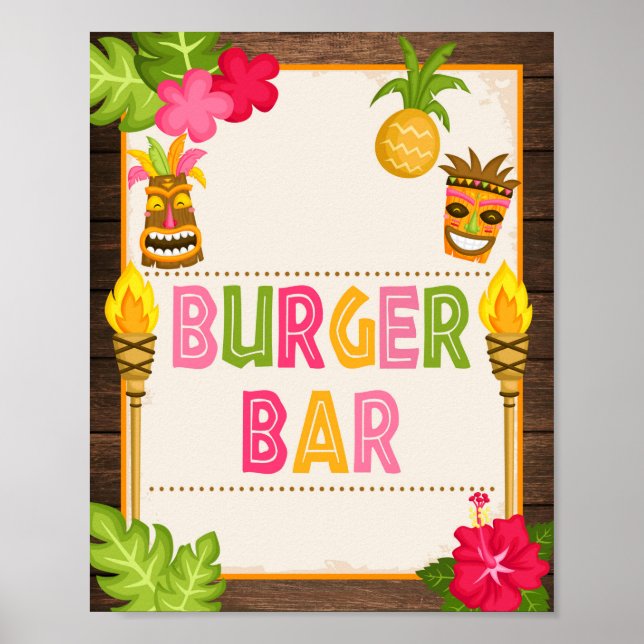 Luau Burger Pub Sign Poster (Framsidan)