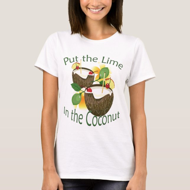 Luau Coconut Drink Lime Party Funny Dam T-shirt (Framsida)