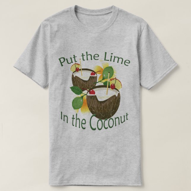 Luau Coconut Drink Lime Party T-shirt (Design framsida)