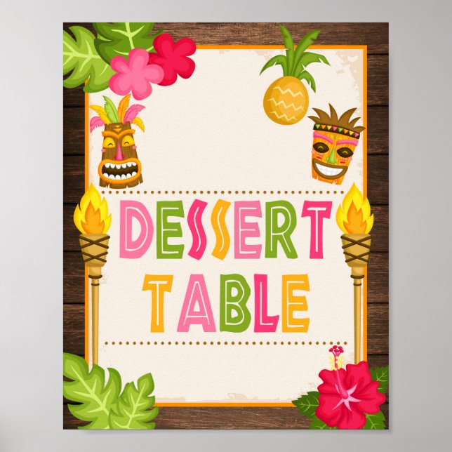 Luau Dessert Bord Sign Poster (Framsidan)