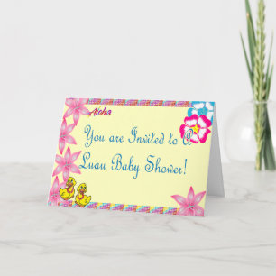 Luau Ducky baby showerinbjudan Inbjudan