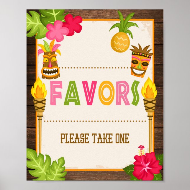 Luau Favors-tecken Poster (Framsidan)