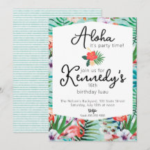 Luau-fest Invitation | Flamingos & Palmer