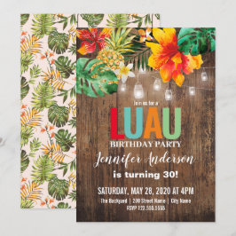 Luau Födelsedagsfest inbjudan