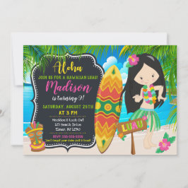 Luau-födelsedagsinbjudan Aloha-inbjudningar Inbjudningar