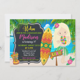 Luau-födelsedagsinbjudan Aloha-inbjudningar Inbjudningar