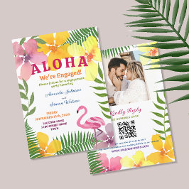 Luau-Förlovningsfest QR-kod Inbjudningar