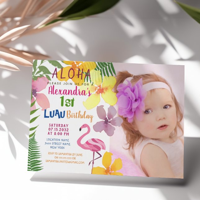 Luau Första födelsedagen Inbjudningar (Skapare uppladdad)