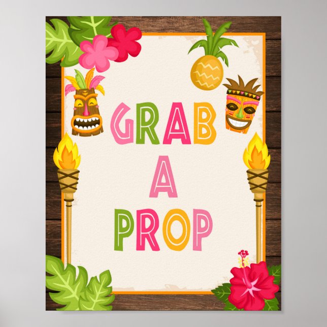 Luau Grab a Prop-skylt Poster (Framsidan)