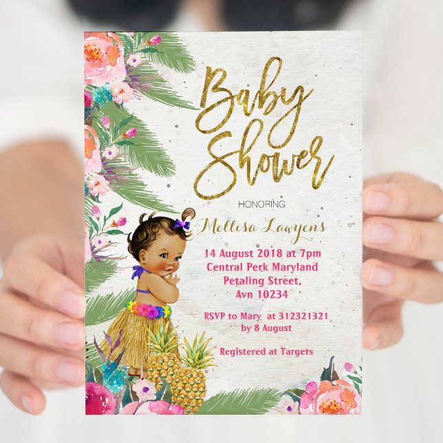 Luau Hawaiian Baby Shower-inbjudan Inbjudningar (Skapare uppladdad)