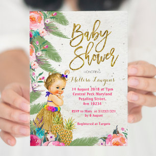 Luau Hawaiian Baby Shower-inbjudan Inbjudningar