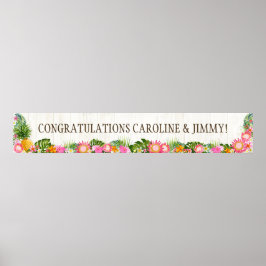Luau Hawaiian Beach Rustic Bröllop Banner Poster