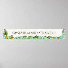 Luau Hawaiian Beach Rustic Bröllop Banner Poster