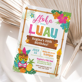 Luau Hawaiian Birthday-inbjudan Inbjudningar