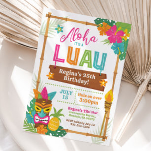 Luau Hawaiian Birthday-inbjudan Inbjudningar