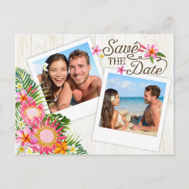 Luau Hawaiian Rustic Beach Spara datumet Meddelande Vykort