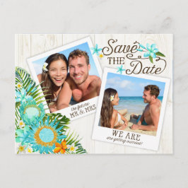 Luau Hawaiian Rustic Beach Spara datumet Meddelande Vykort