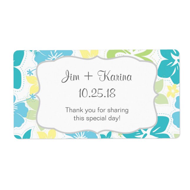 Luau Hawaiian Vattenflaska är för - anpassa den! Fraktsedel (Framsidan)