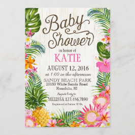 Luau Hawiian Beach Rustic Baby Shower Inbjudningar