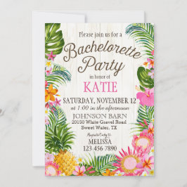 Luau Hawiian Beach Rustic Bachelorette Party Inbjudningar