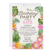 Luau Hawiian Beach Rustic Födelsedagsfest