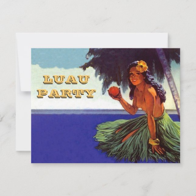 LUAU HULA DANCE PARTY INVITATION ~EZ TILL CUSTOMIZ INBJUDNINGAR (Framsida)