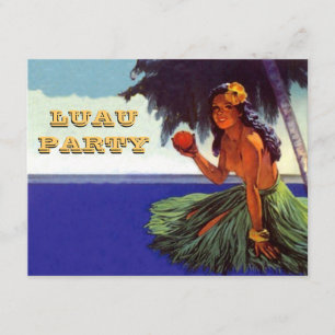 LUAU HULA DANCE PARTY INVITATION ~EZ TILL CUSTOMIZ INBJUDNINGAR