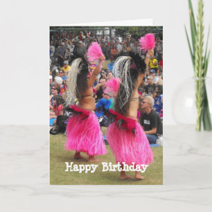 Luau Hula Dancers, Maui Hawaii, Birthday Kort
