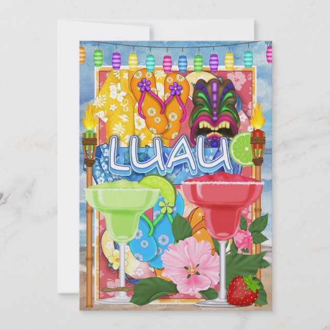 Luau-inbjudan från SRF Inbjudningar (Framsida)