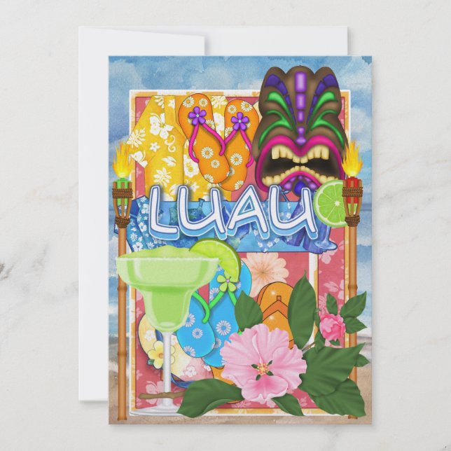 Luau-inbjudan från SRF Inbjudningar (Framsida)