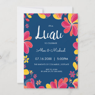Luau-inbjudan - Hawaiiansk Tropisk Festinbjudan Inbjudningar