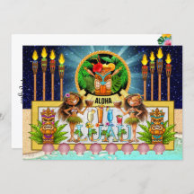 Luau-inbjudan - Se baksidan