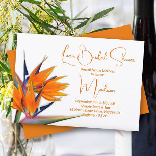 Luau Möhippa Orange Bird of Paradise Design Inbjudningar
