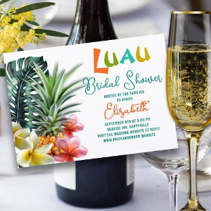 Luau Möhippa Pineapples Plumeria-inbjudan Inbjudningar