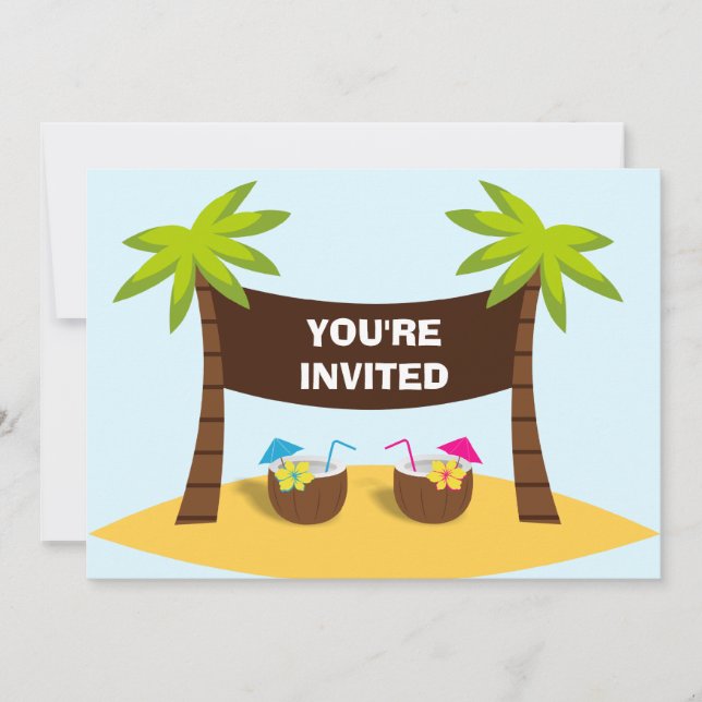 Luau-partiets inbjudan (Framsida)