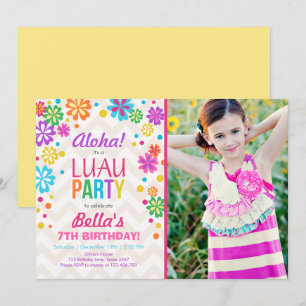Luau-partiets inbjudan Tropiska födelsedagen Aloha