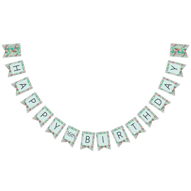 Luau Party Banner | Flamingos & Handflatan Vimplar (Alla)