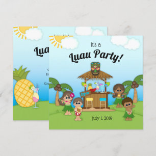 Luau Party Birthday BBQ Picnic Party-inbjudan Inbjudningar